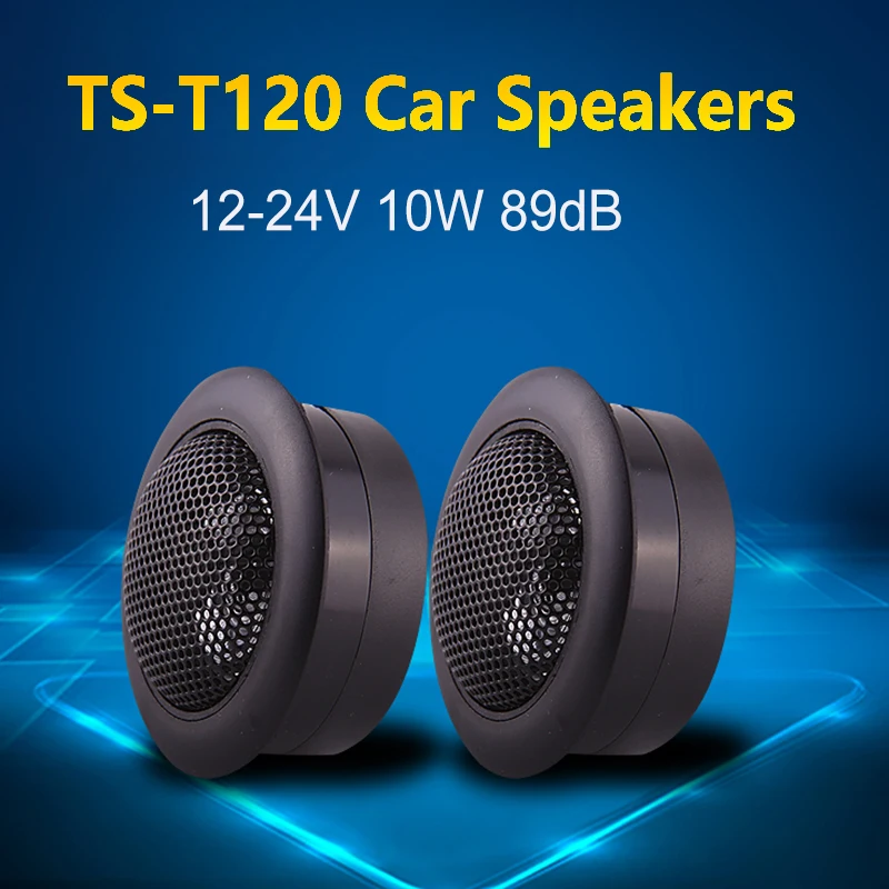 2pcs TS-T120 Car Speakers Universal Automobiles Audio Horns Vehicle Tweeter 12-24V 10W 89dB Black Loudspeaker Car Accessories