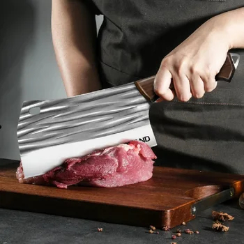 Coltello da cucina forgiato a mano con manico in legno Coltelli da chef professionali Coltello per mannaia in acciaio inossidabile Utensili da cucina 1