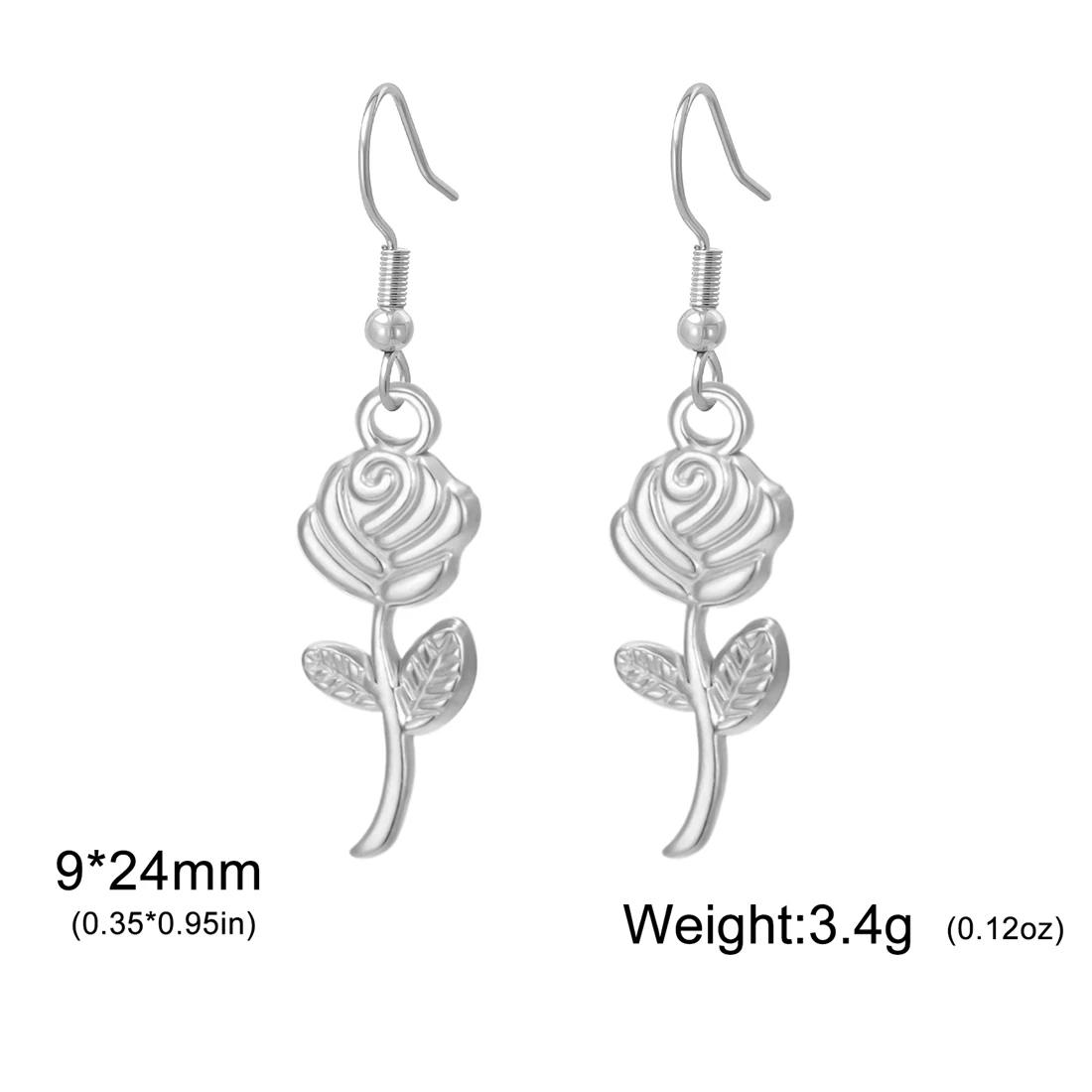 Kleine Rose Blume Tropfen Ohrringe Edelstahl Gold Farbe Elegante Blumen Pflanze Baumeln Ohrringe für Frauen Schmuck Geschenk – Detail 15