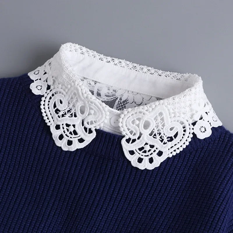 Men shirts fake collar Hollow Lace Doll Fake Collar Blouse Sweater Detachable Shirt Collar False Lapel Women Half Shirt Top Collars Decor