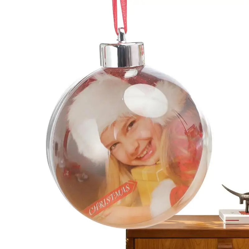 

Photo Baubles for The Christmas Tree Transparent Baubles Ball Frame Ornament DIY Holiday Party Valentine's Day Picture Decors