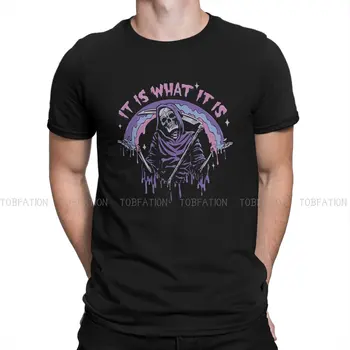 Mexican Skull Santa Muerte 오리지널 티셔츠 Death It Is What Pastel Goth Grim Reaper Drip 클래식 프린트 남성용 티셔츠, 파스텔 고스 그림 리퍼 드립