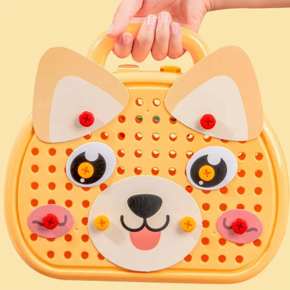 역할놀이 교육용 조립 공구함 장난감 전동 드라이버 나사 조립 수리 4-6세 몬테소리 어린이 수리 공구함 장난감