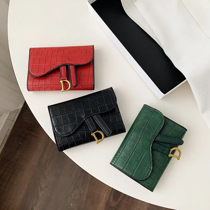 

Retro Crocodile Print Wallets for Women Designer Female Purses Fashion Letter Women's Short Wallet Multifunctional Coin Purse