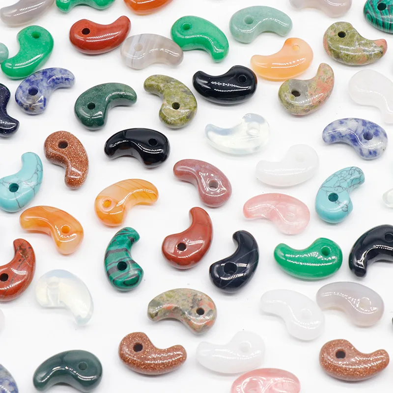 

12pcs Natural Stone Rose Quartz Agate Jade Comma Shape Pendant Making DIY Necklace Earrings Jewelry Gift home decor wholesale