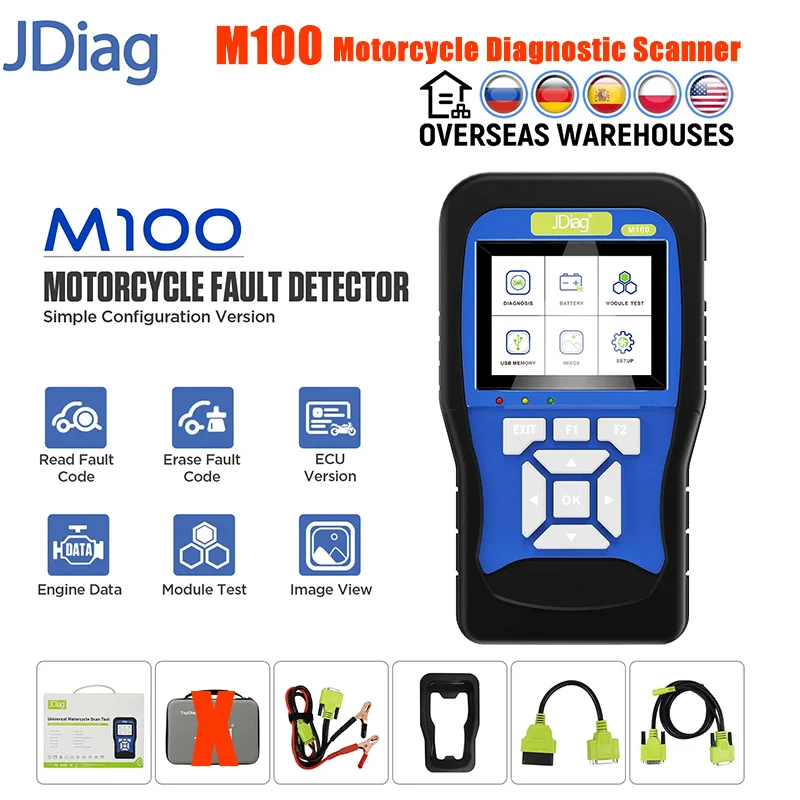 Originale All'Ingrosso Jdiag M100 Versione Completa Scanner Per Moto Per Ktm Yamaha Piaggio Benelli Intelligent Moto Scan Tester Tool