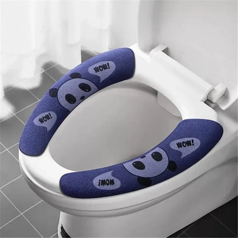 Toilet Seat Cover Toilet Seat Cushion Household Bathroom Lavatory Cover Set Pedestal Cartoon WC Toilet Sticky Seat Pad Washable Universal