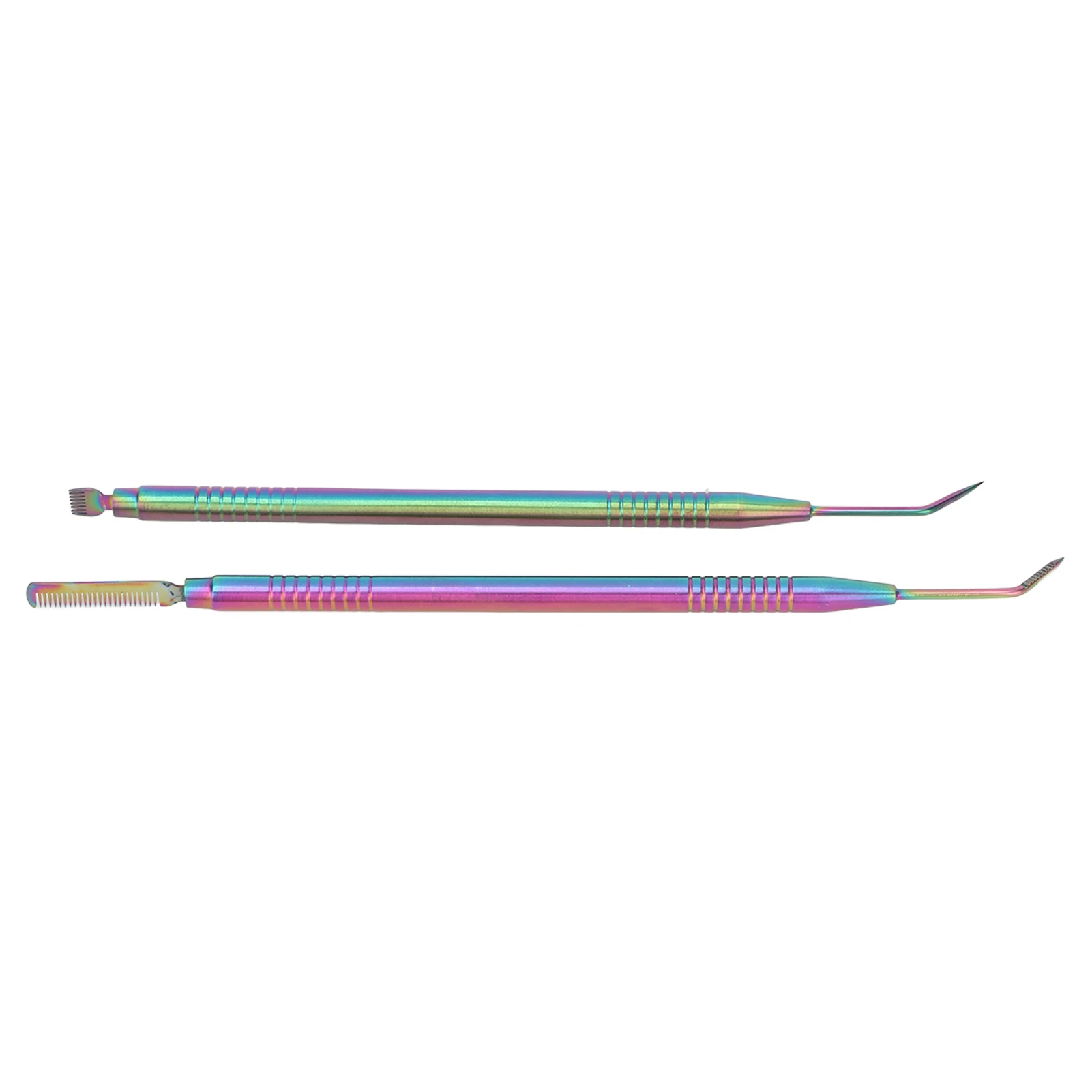 

2pcs Eyelash Separator Tools Double Headed Stainless Steel Lash Separation Rod with Comb Colorful
