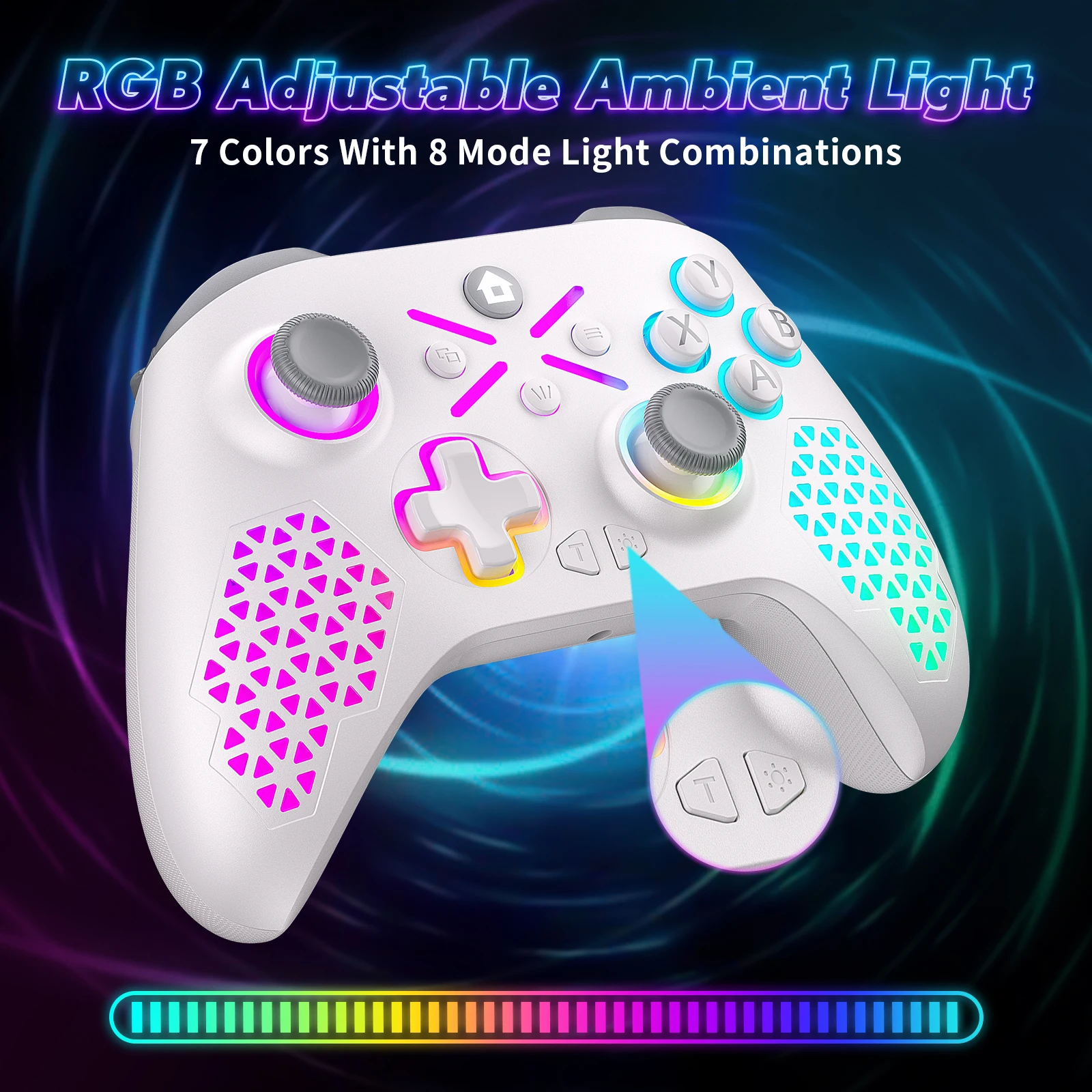 Xbox One/S/X/시리즈 S/X/PC용 무선 컨트롤러, 홀 이펙트 프로그래밍 가능 6축 진동 게임 리모컨 조이스틱