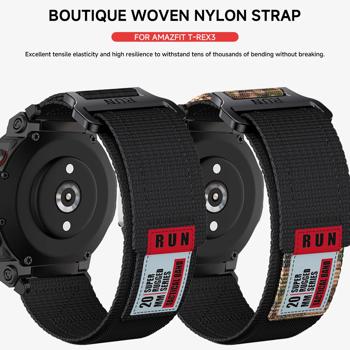 Enhanced Tactical Nylon Band - Ultra Elastic Loop Strap for Smartwatch Sport Bracelet