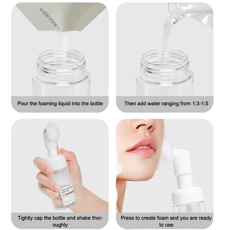 Silicone Brush Foaming Pump Bottle – Empty Face Cleaning Container (1PC, Multiple Sizes)