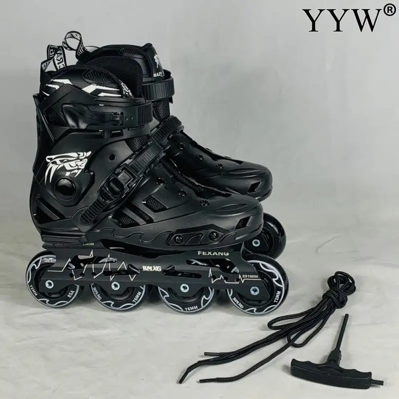 InlineSkateShoesRollerSkating4WheelSneakersOutdoorSportBlack