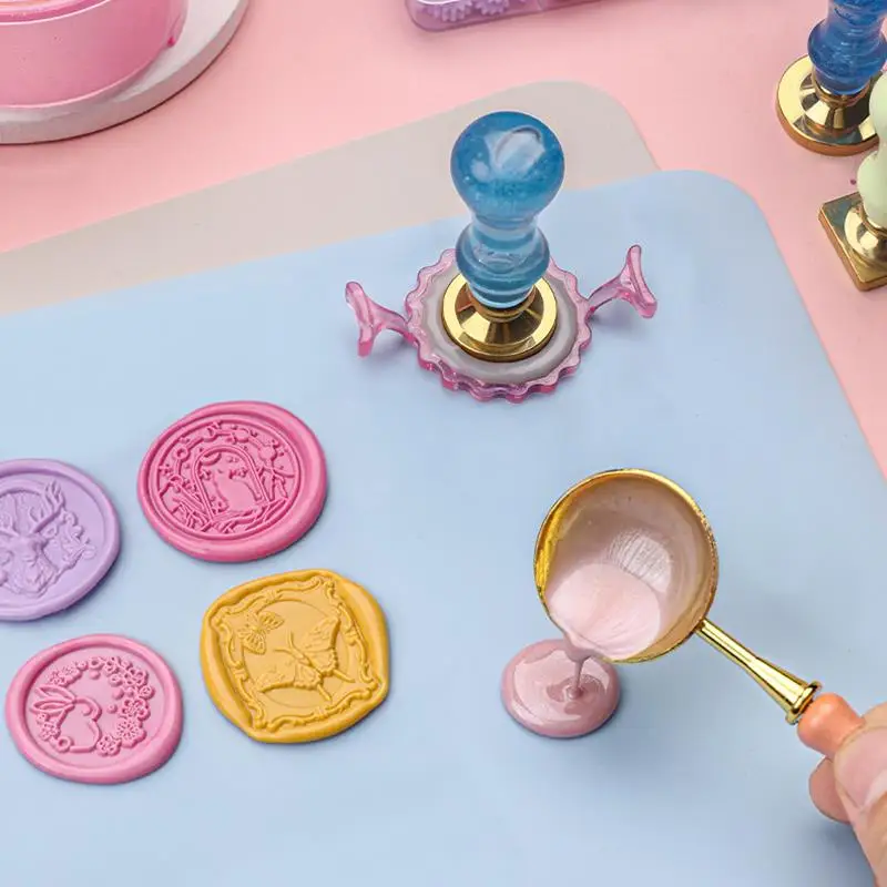 Description Picture 2 of itemSilicon Sealing Wax Board Pad Wax Seal Stamps Mold Paint Backing For DIY Sealling Wax Stamp Pads Heat Insulation A Coaster