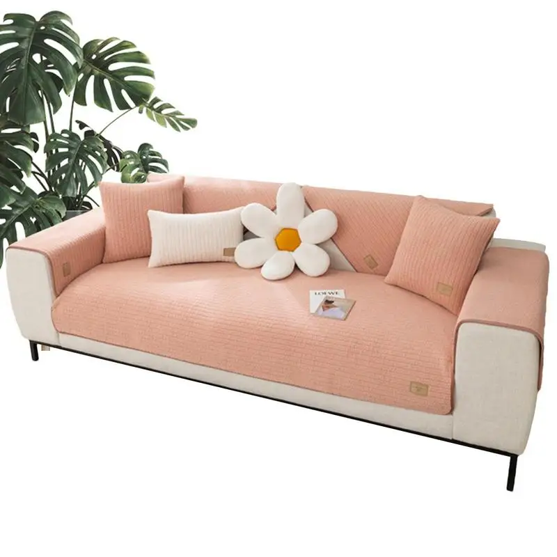 

Velvet Sofa Cover Winter Lamb Velvet Sofa Towel Plush Soft Smooth Seats Solid Couch Cover Shaped Sofa Couch Cover Dining Room