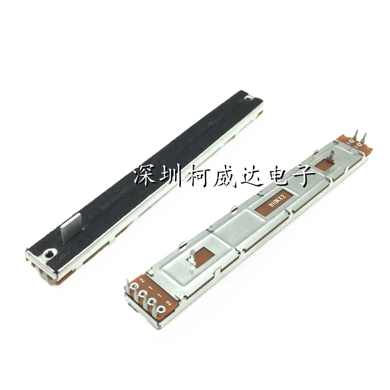 Linear potentiometer Straight slip SC1009G B10K&times;2 Dual channel Total length 128mm travel 100mm 1pcs linear potentiometer,adjustable resistor,electronic components