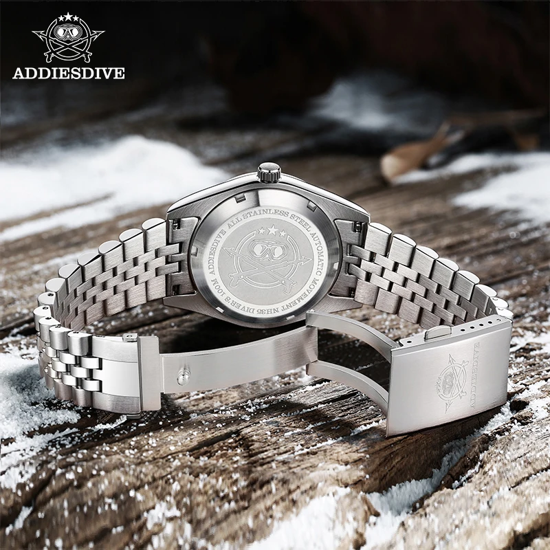 ADDIESDIVE 39mm Man Watch's 10Bar Waterproof AD2118 316L Stainless Steel Sapphire Crystal NH35 Automatic Mechanical Watches