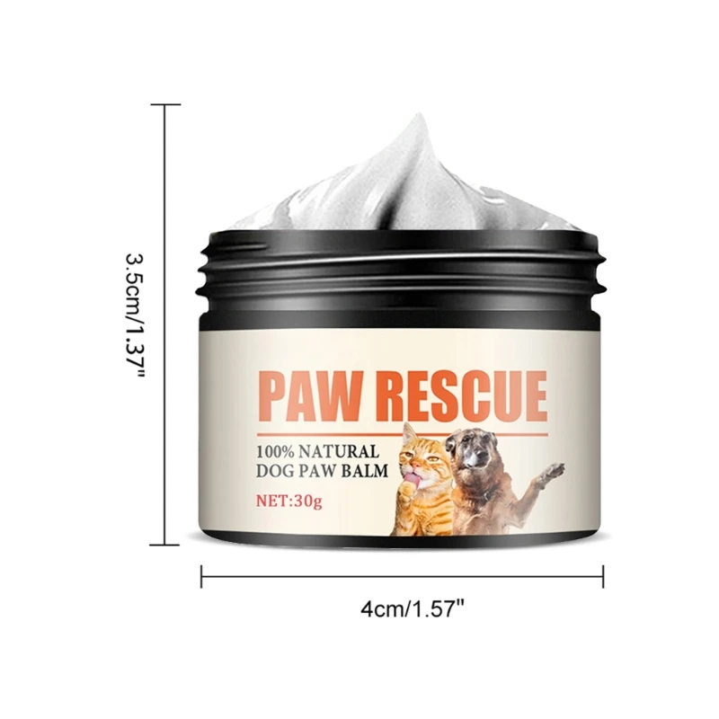 Dog Paw Wax Balm Nose Cream Soothes and Repairs Cracked Paws and Snouts Protections for Snow & Hot Pavements 1oz pet paw cream