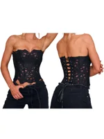 Sexy Lace-Up Backless Bandeau Top with Irregular Cutout Detail and Off-Shoulder Design for Trendy Street Style - Image 3