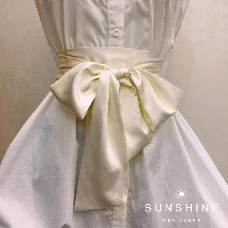 Elegant Satin Bow Corset Belt - Wide Waistband in Multiple Colors