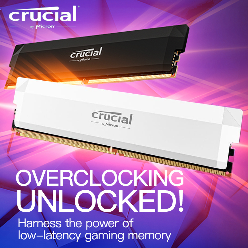 Crucial Pro DDR5 RAM 32GB Kit (2x16GB) 6000MHz, Overclocking Desktop Gaming Memory, Intel XMP 3.0 & AMD Expo Compatible