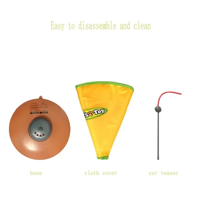 1 Set Interactive Electric Cat Turntable Toy Auto Teaser Rotating Stick for Cats Toy Without Battery 6