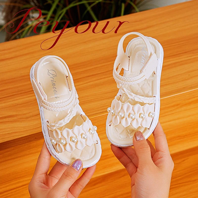 Trendy Cute Solid Color Open Toe Sandals For Girls, Breathable Lightweight Wear-resistant Sandals For All Seasons 3