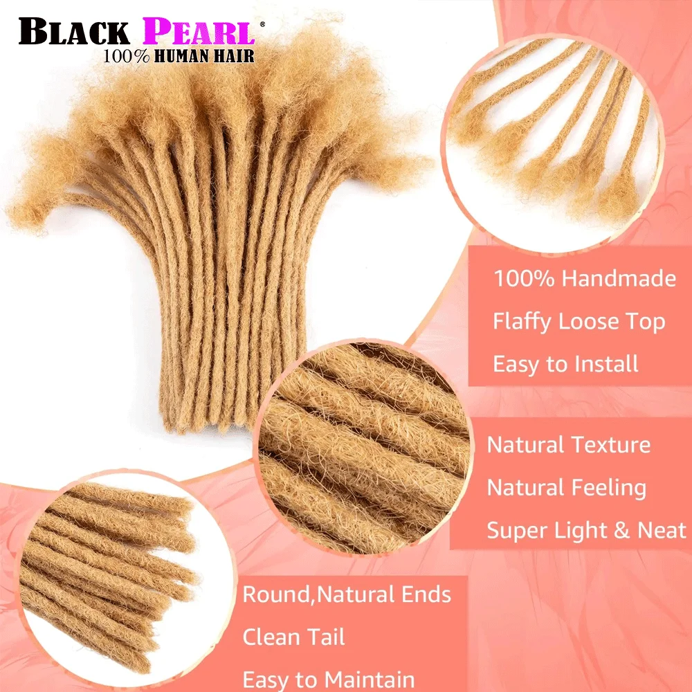 Honey Blonde Human Hair Dreadlock Extensions 0.8cm width 6 Inch 30 Roots Loc Extensions Human Hair Dreadlocks Extensions