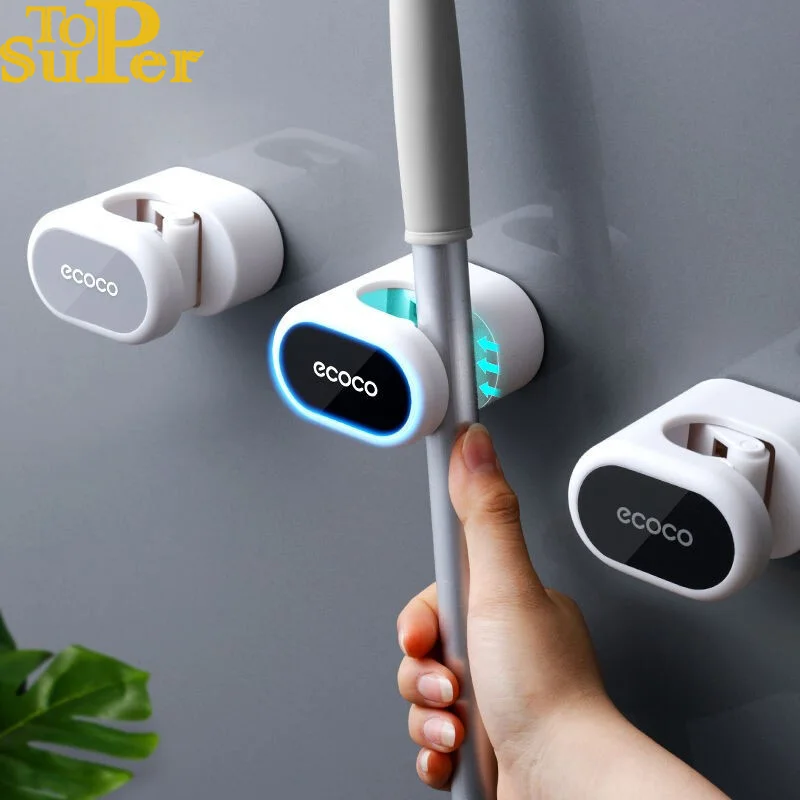 Mop Broom Holder Adhesive Broom Hanger Kitchen Storage Bathroom Organizer Accessories Home Decor mop holder