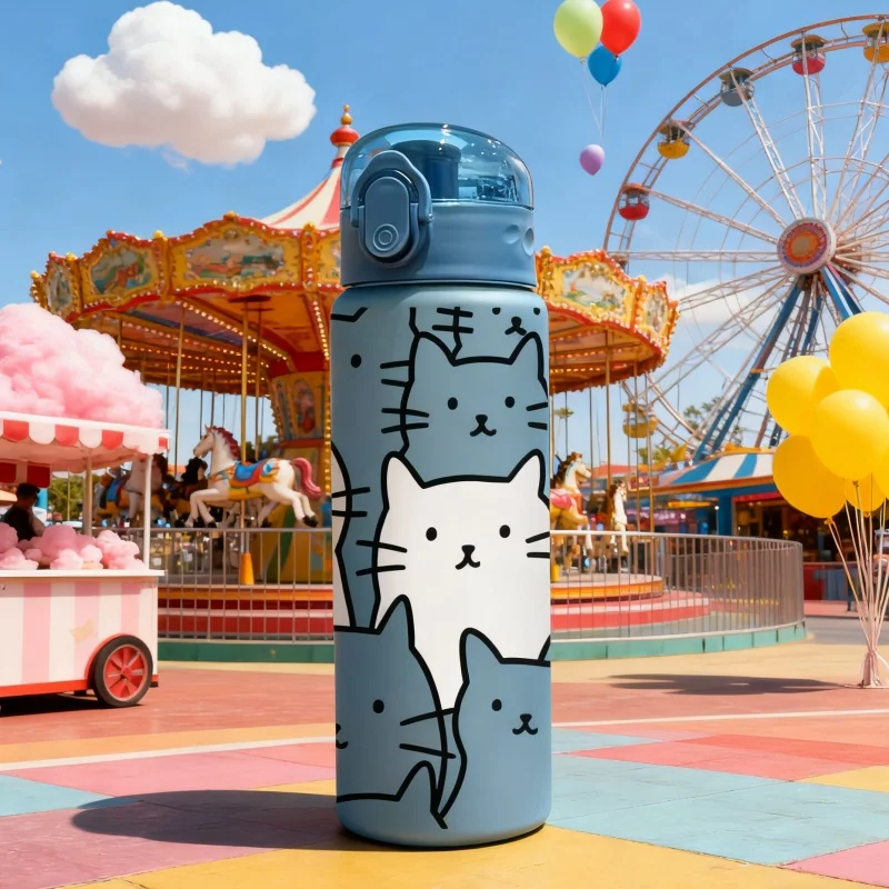 زجاجة مياه كارتون كات 780 مل مطبوعة ثلاثية الأبعاد...