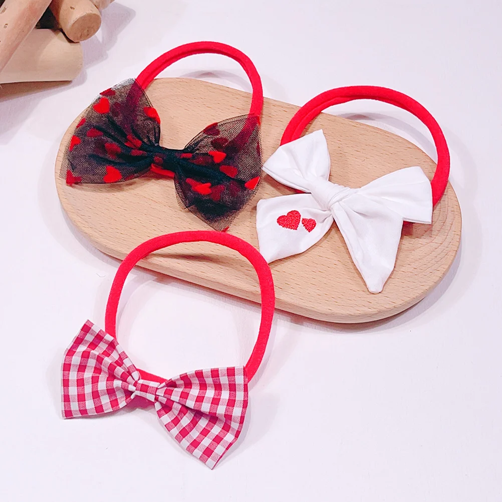 

3pcs Valentine's Day Headbands Bows Hairbands Girls Headbands Little Girls Hair Accessories