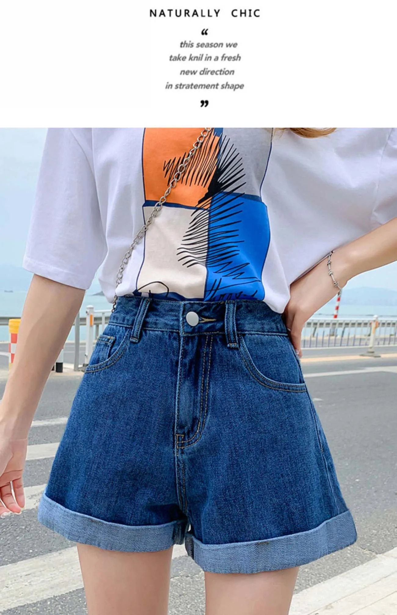 Denim shorts women's summer 2022 new 