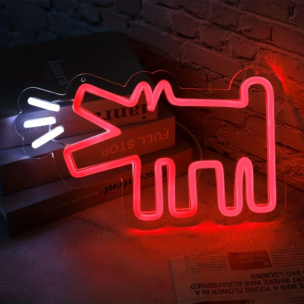 짖는 강아지 LED 네온 사인, 애완 동물 가게 조명 장식, 애완 동물 맞춤 선물, 침실 벽 장식, 어린이 방 야간 조명