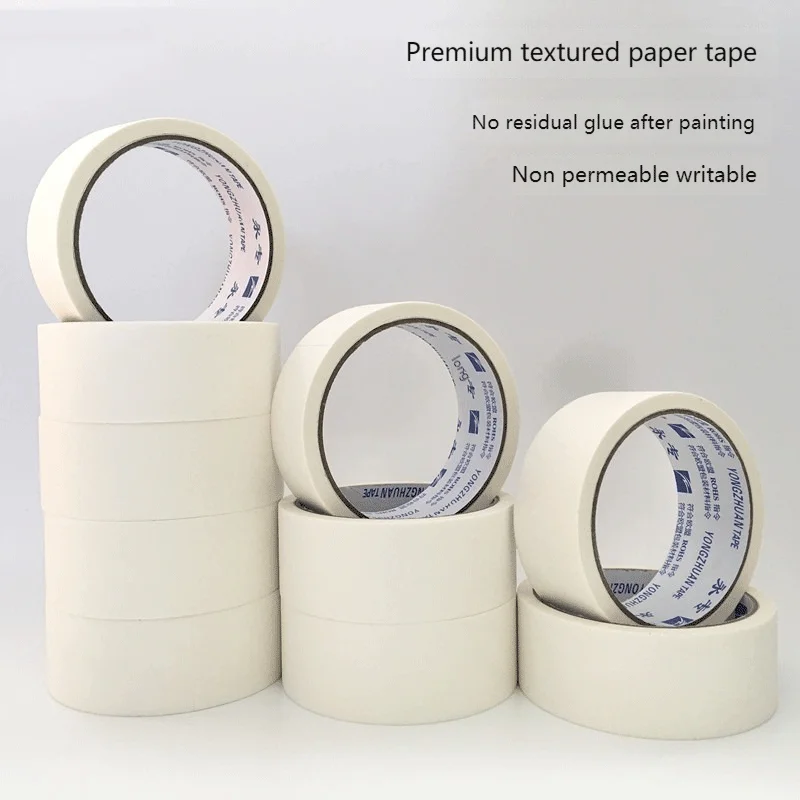 50m / 20m Masking Tape White Color 12/18/60mm Single Side Tape Adhesive Crepe Paper for Oil Painting Sketch Drawing Supplies 2
