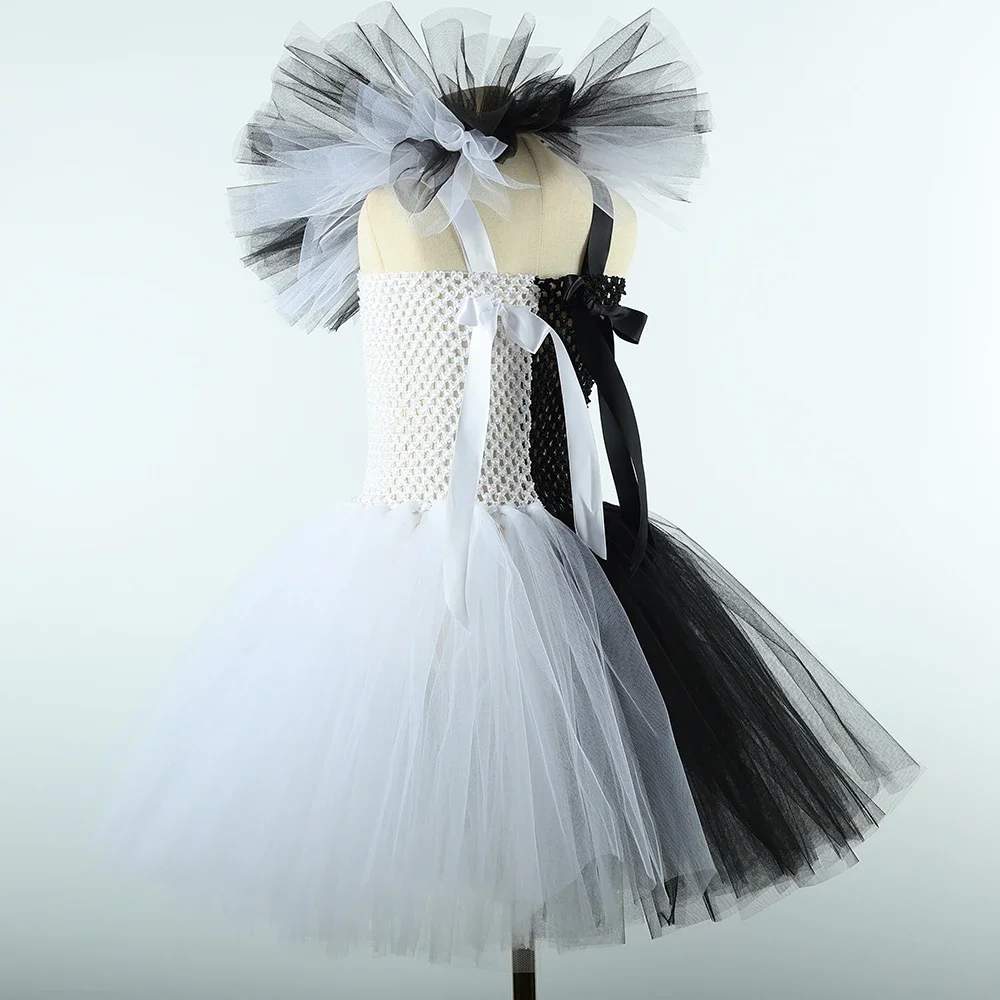 Terrifier Art The Clown Costume Girl Black White Fancy Tutu Dress Horror Joker Dress for Kids Halloween Carnival Party Costumes 5