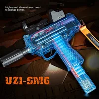 UZI Electric Soft Bullet Toy Gun Automatic Shooting Toy Machine Gun Model Airsoft Launcher Weapons for Men Boy Kid Outdoor Games 2