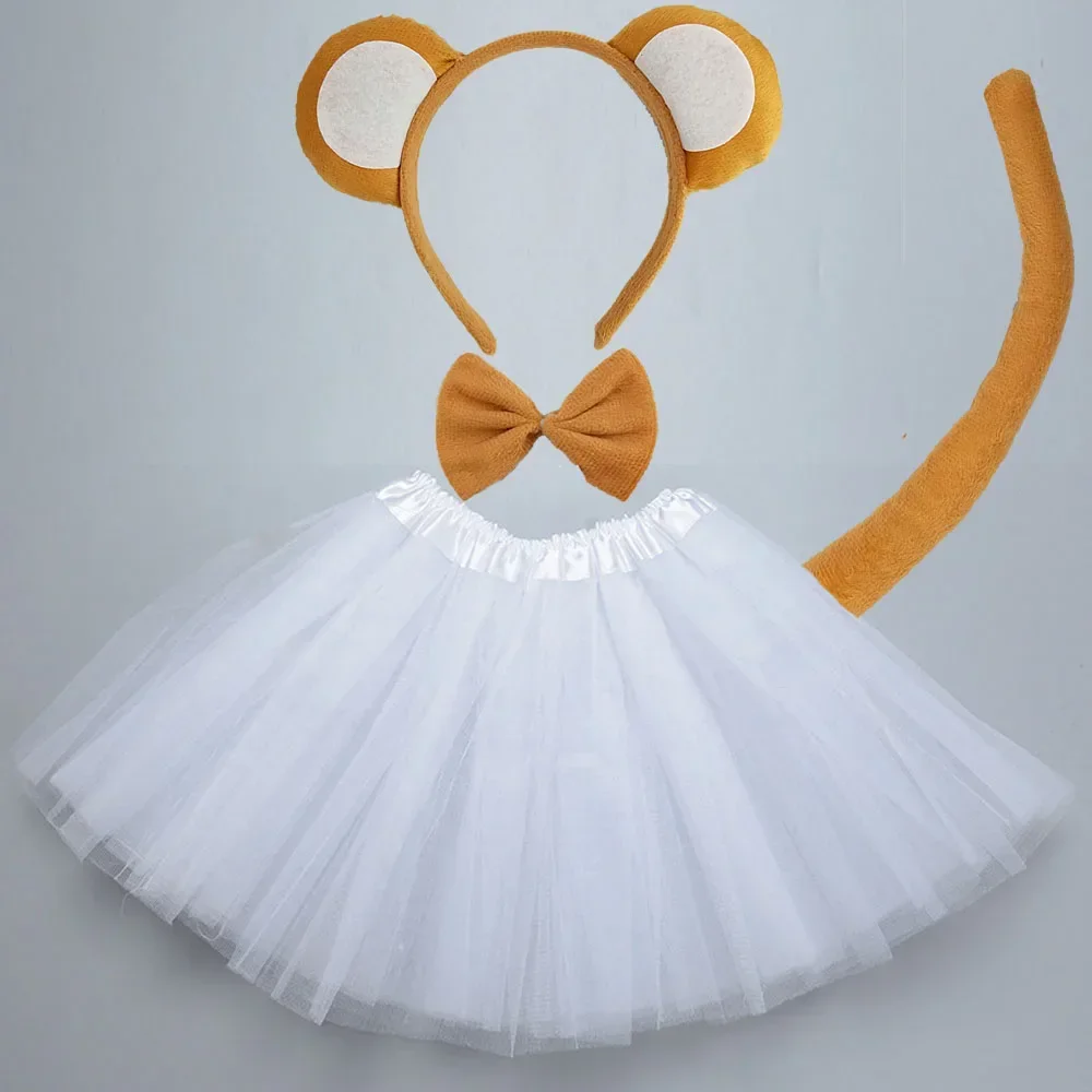 Adult Children Animal Monkey Birthday Party Gift-Headband Skirt Tail Bow Headwear Halloween Costume Cosplay