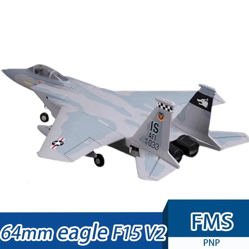 

Fms 64mm F15 V2 Upgraded Epo Ducted Airplane Fighter Remote Control Model Airplane Toy Fighter Assembled By Itself.