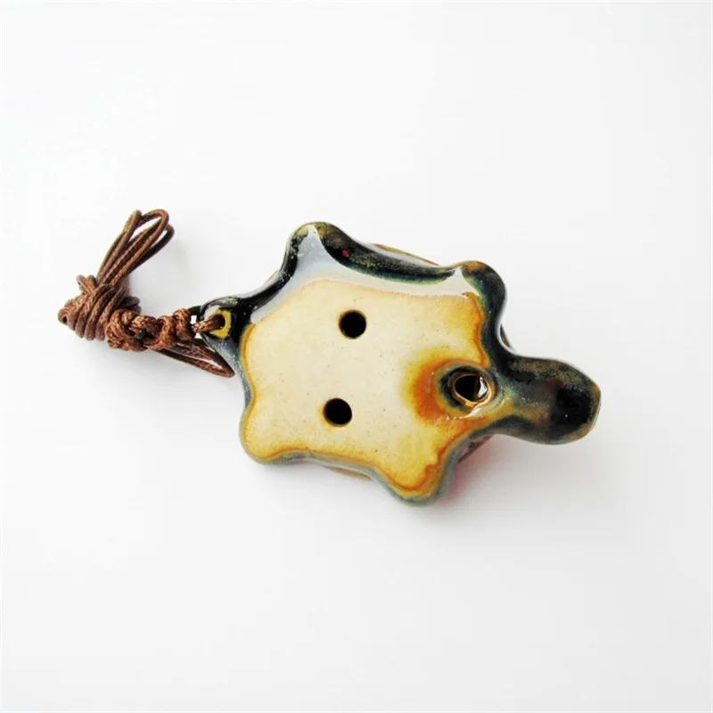 6 Hole Alto Ocarina Cartoon Tortoise Wind Orff Musical Instrument Flute Ceramic Flauta With Lanyard For Childen Student Beginner