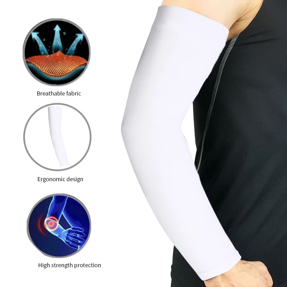 Cooling Arm Sleeves Sun Protection Arm Sleeves Arm Sleeves 2pcs Sports Running Arm Sleeves Breathable Ice Silk Basketball Arm Sleeves For Men Women Boys Girls