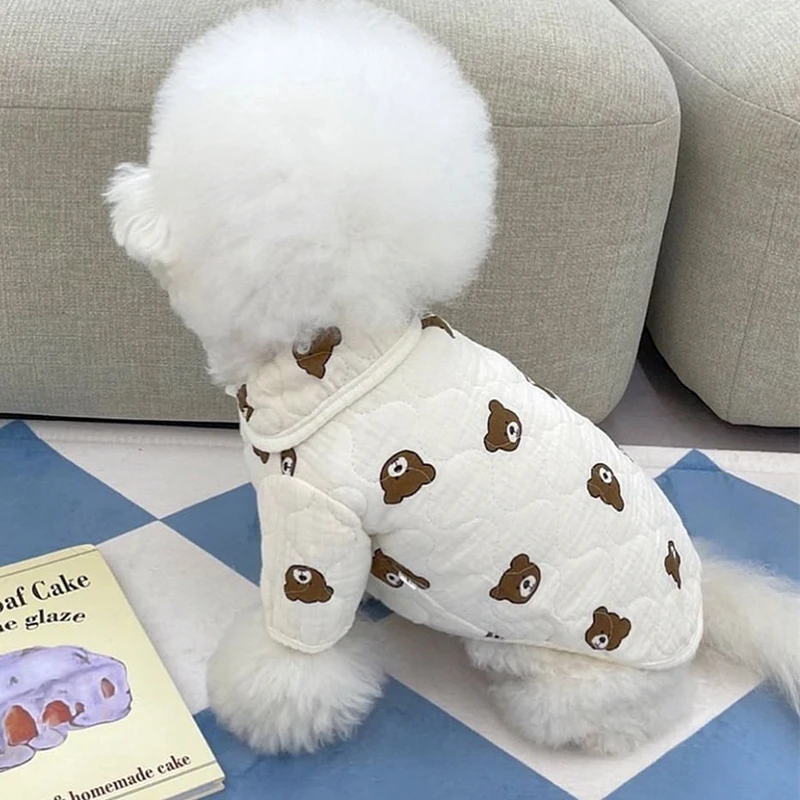 Winter Thickened Dog Clothes Teddy Warm Cotton Clothes Dog Cartoon Small Pomeranian Soft Legged