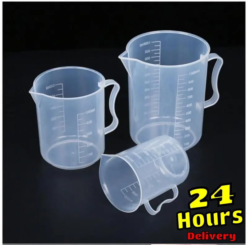 2Pcs 20-1000ml Measuring Cups For Laboratory Supplies Liquid Graduated Container Beaker Household Kitchen Plastic Cooking Tool