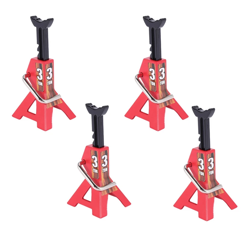 

4Pcs Toy Model RC Cars Scale Jack Stands Height Adjustable Tool for 1/10 RC Crawler Truck Car Trx4 Axial SCX10,3 Ton