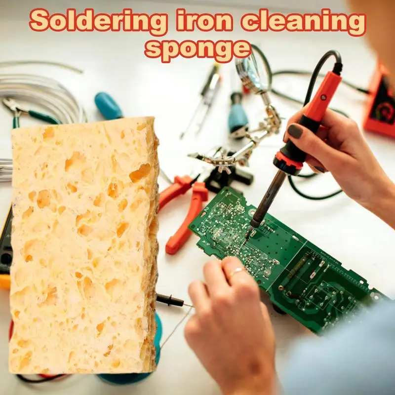 

Soldering Iron Sponge Durable Electric Welding Cleaning Sponge Soldering Iron Yellow Books Welding Clean Pads Cleaning Tools