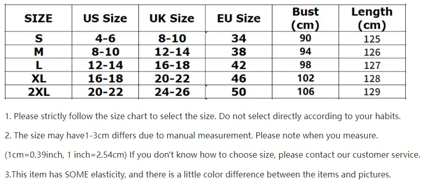 Solid Colour High Waist Slim V-Neck Printed Short-Sleeved Dress Size Chart