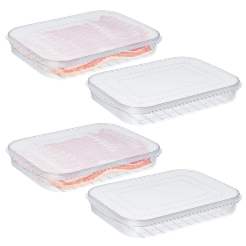 

Refrigerator Fresh-Keeping Storage Box Home Transparent PE Soft Cover Stackable Food Grade Preservation Box Durable Easy To Use