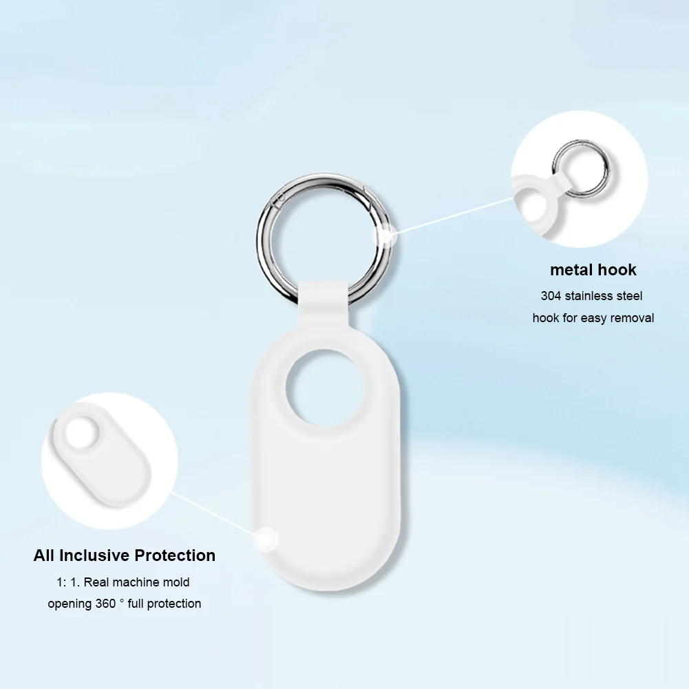 Silicone Case Protective Case Anti-Drop Cover Shell Waterproof Anti-Scratch with Keychain for Samsung Galaxy SmartTag2