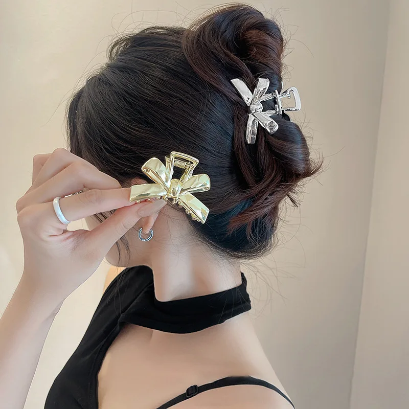 New Woman Small Metal Bowknot Hair Claw Ladies Barrettes Hairgrip Hair Clips Hairpins Headwear Girls Simplicity Hair Accessories 20 30pcs no slip metal snap hair clips for women girls barrettes coffee color matte simplicity hairpins star square hair clip