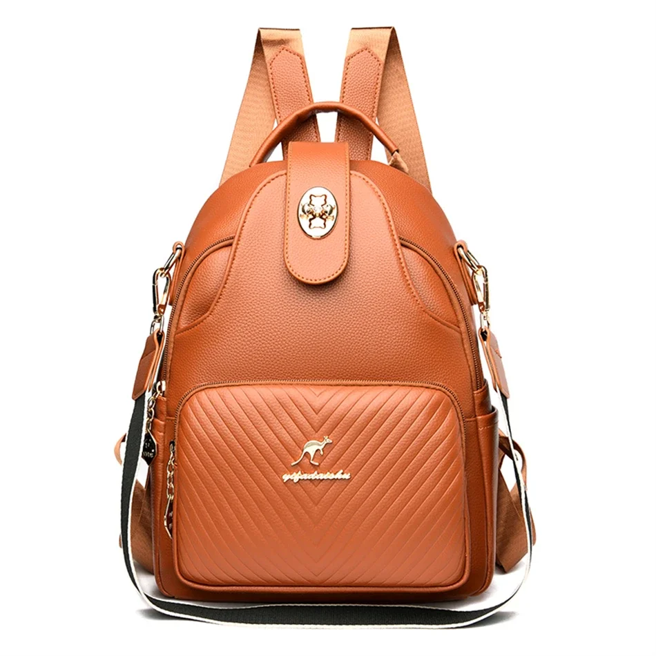 Women's Leather Backpack Handbag  Women Large Capacity Backpacks - 2023 Pu  Leather - Aliexpress