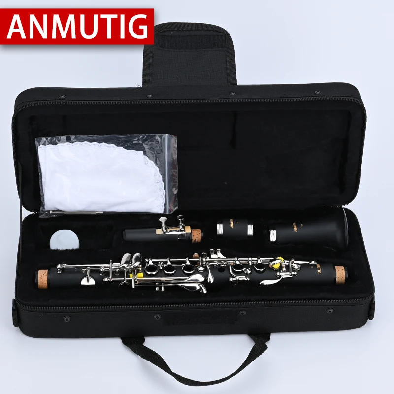 Eb Clarinet ABS Pipe Body Nickel Silver Key Soprano Instruments ANMUTIG S3