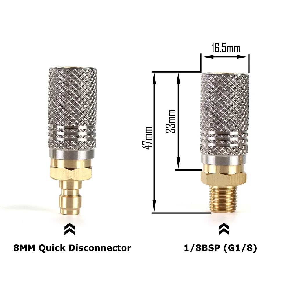 High Pressure PCP Extended Air Charging Quick Release Adapter Socket With 1/8 BSP(G1/8) Thread Or Quick Disconnect